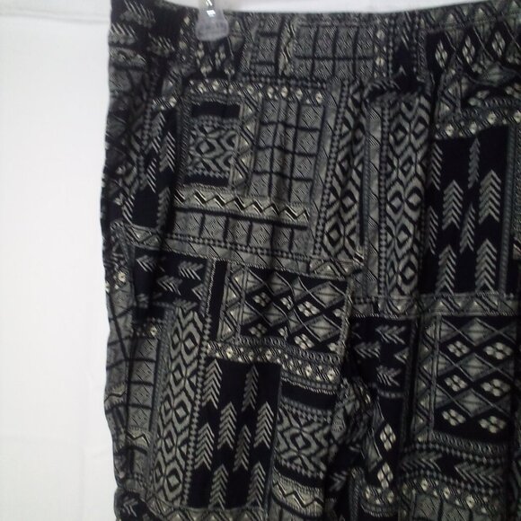 Jessica Simpson Pants Women XL Elastic Waist Pull On Pockets Pattern Black White - Picture 5 of 16